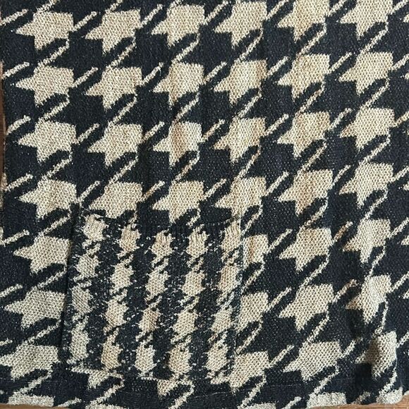 J.Jill tunic sweater shirt top size medium houndstooth pattern tan black M JJill - Picture 8 of 9